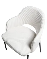 Set of 2 Dining Chairs RATON Corduroy Off-White_963241
