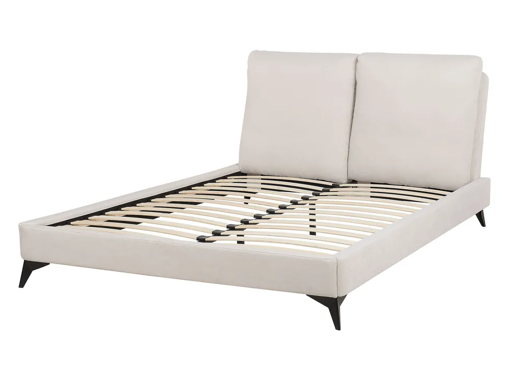Bed Chenille MELLE 140 x 200 cm (EU Double) Light Beige_745627