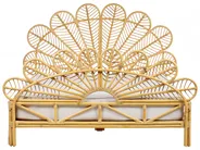 Lit avec sommier Rotin FLORENTINE 160 x 200 cm Marron clair_868925