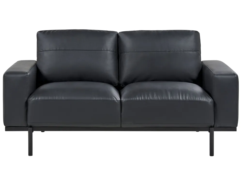 Set da salotto 6 posti SOVIK Pelle sintetica Nero_1041375