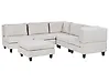 Modular Corner Sofa 5 Seater UNSTAD with Ottoman Fabric Light Beige Left Hand
