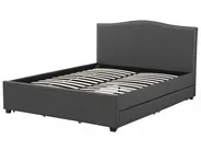 Bed with Storage Drawers MONTPELLIER Fabric Dark Grey 180 x 200 cm (EU Super King)_709559