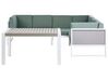 Lounge Set Aluminium weiß / hellbraun 6-Sitzer linksseitig Auflagen grün CASTELLA_929812