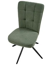 Set of 2 Dining Chairs Swivel RYAN Boucle Light Green_1042448