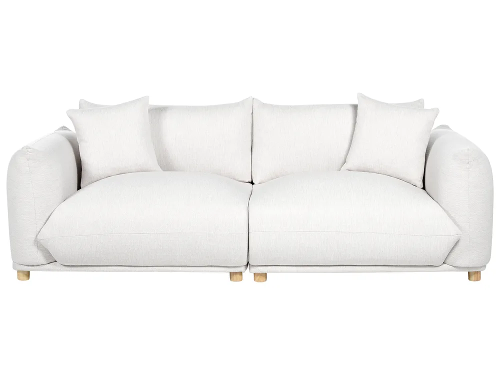 Living Room Set 5 Seater LUVOS Fabric Off-White_972246