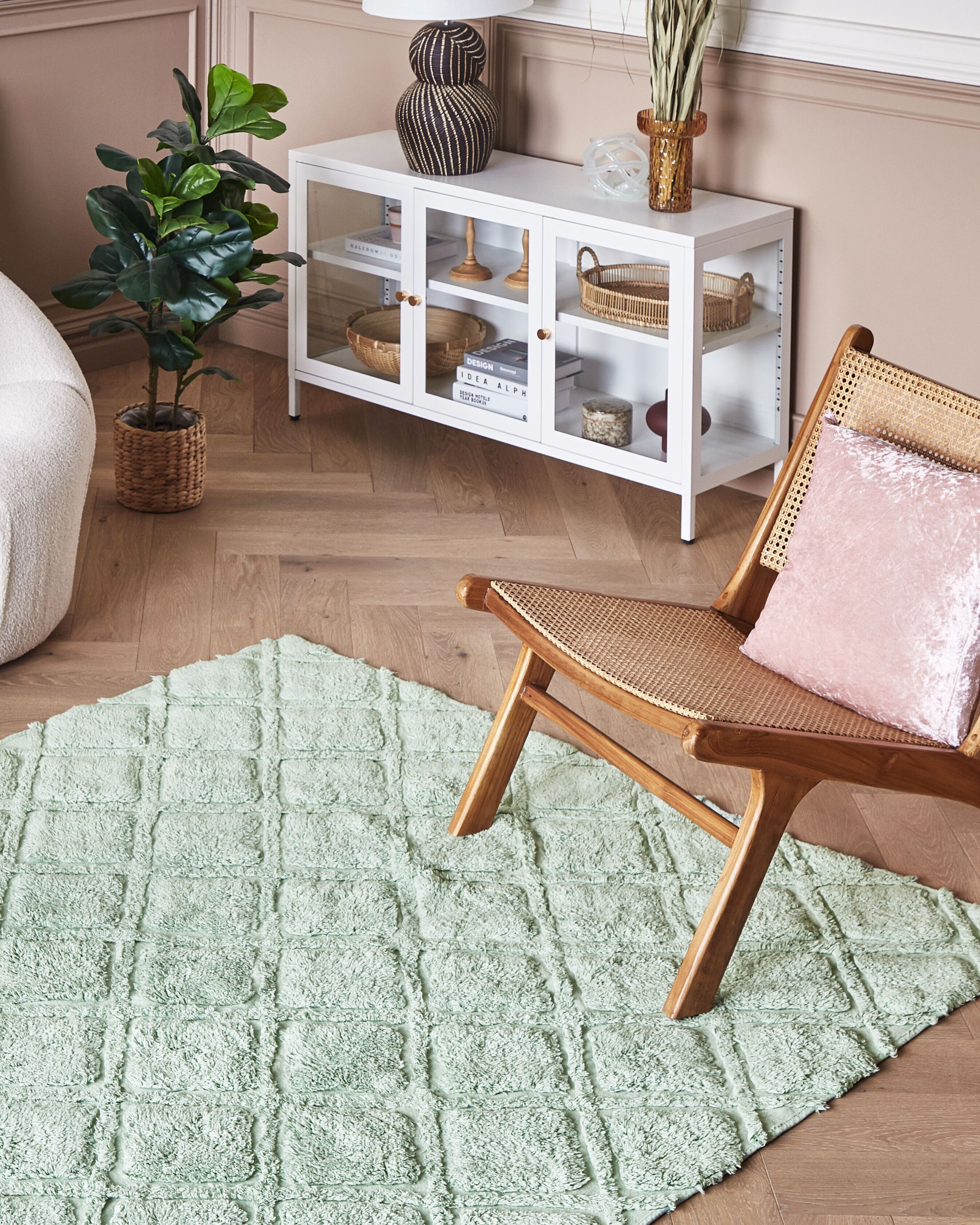 Tapis HATAY Vert clair 140 x 200 cm Coton_1179245