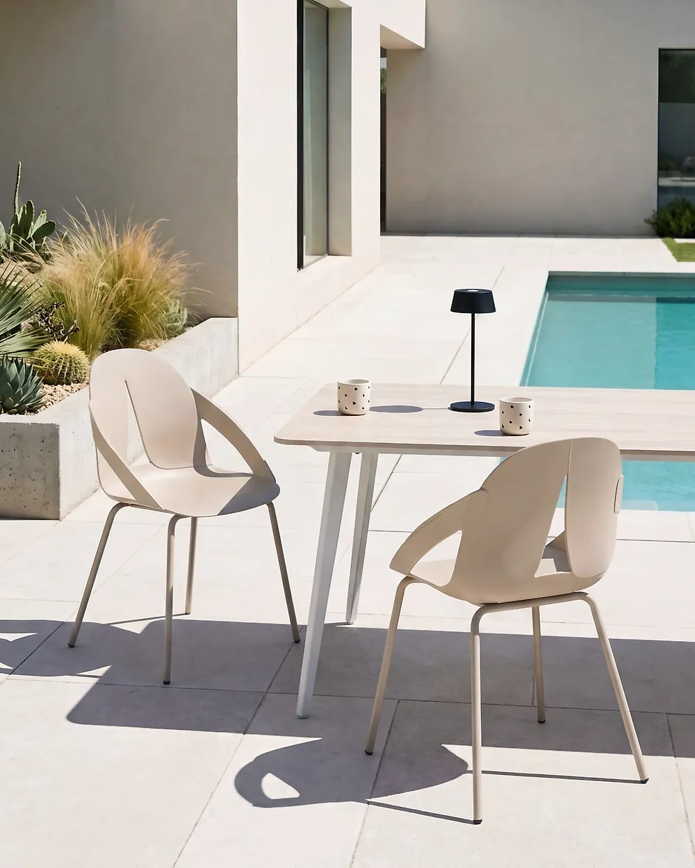 Set of 2 Garden Chairs BOLGHERI Beige