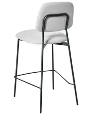 Set of 2 Bar Chairs DUETTE Faux Linen Light Grey_986884