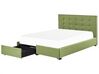 Fabric EU Super King Size Bed with Storage Green LA ROCHELLE_832979