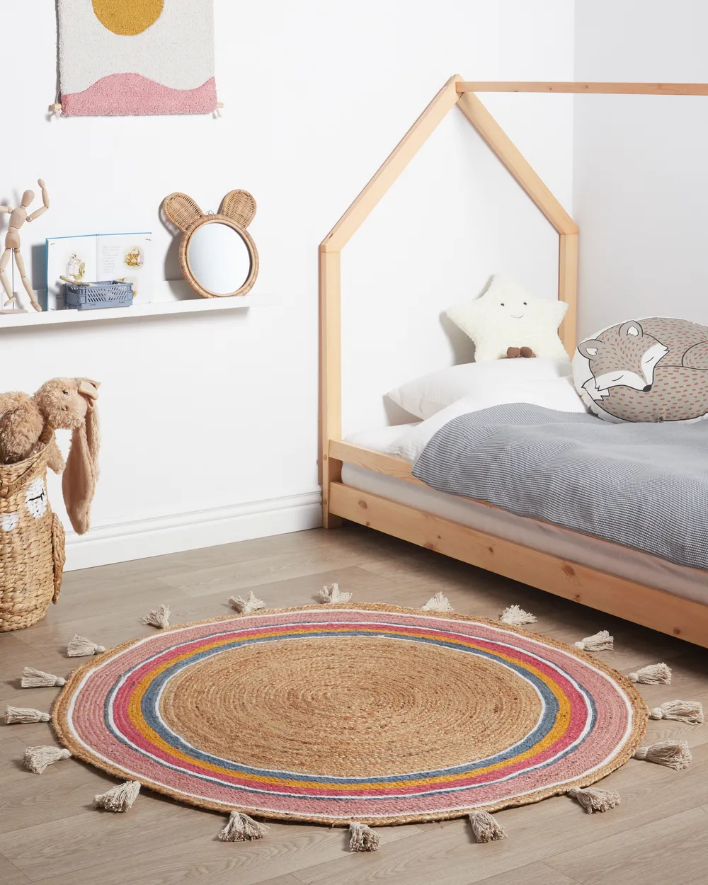 Kindervloerkleed ZANAVI Meerkleurig ø 120 cm Jute