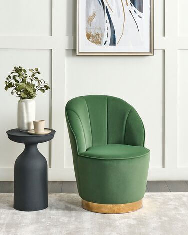 Velvet Armchair Green ALBY