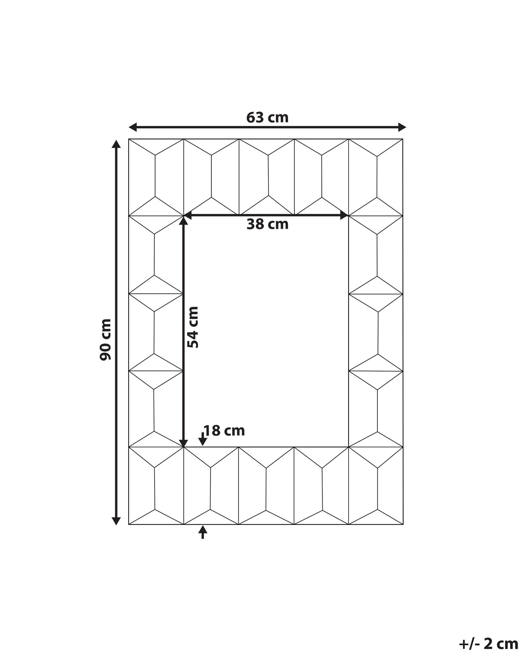 Wall Mirror HIZOTE 63 cm 90 cm Fir Wood Brown_797022