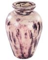 Terracotta Decorative Vase 34 cm Violet and Beige AMATHUS_850382