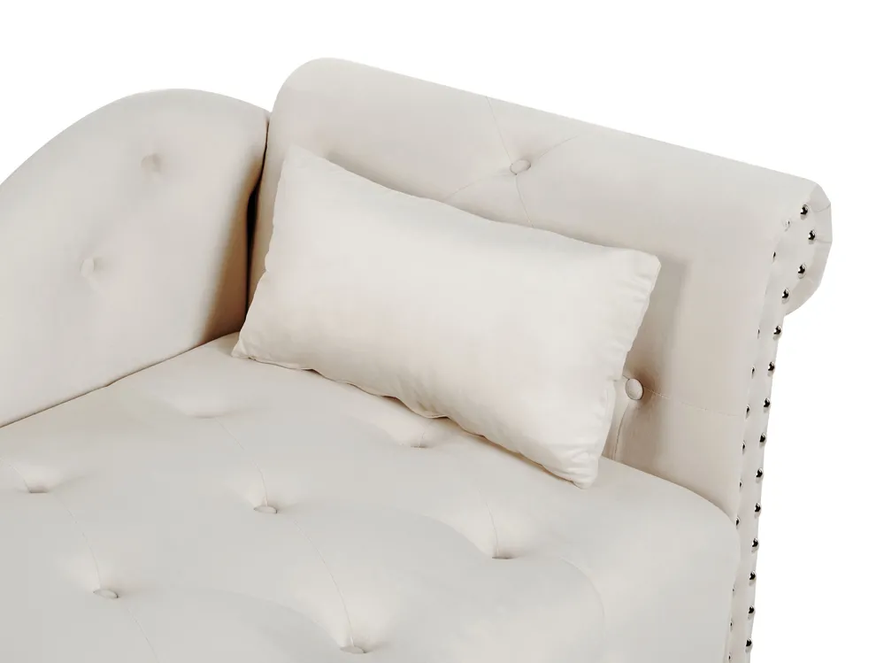 Right-Hand Chaise Longue IVRY Velvet Light Beige_1000695
