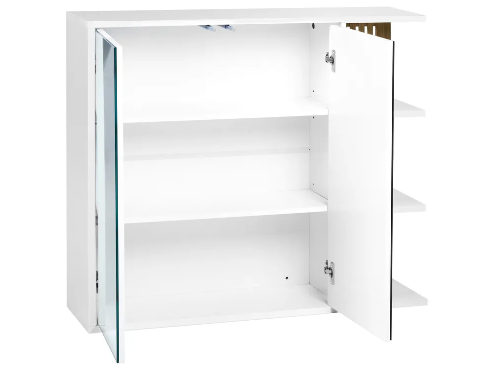Szafka łazienkowa wisząca z lustrem NUBES 80 cm 70 cm Biały_946925