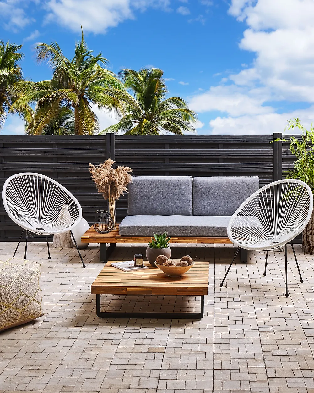 Lot de 2 chaises de jardin ACAPULCO II Polyrotin Blanc_1177419