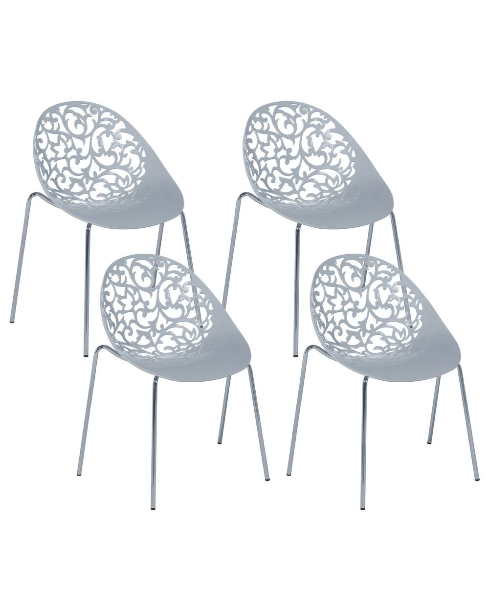 Set of 4 Dining Chairs MUMFORD Light Grey