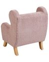 Kids Boucle Armchair Pink FARUM_923750