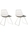 Conjunto de 2 sillas de comedor HARLAN Metal Dorado