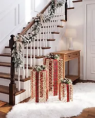 Set of 3 Christmas Decorations LED KAUSALA 65/55/45 cm Christmas Gifts Brown_1179603