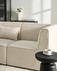 Modular Corner Sofa 4 Seater LEMVIG Corduroy Beige Right Hand_1052810