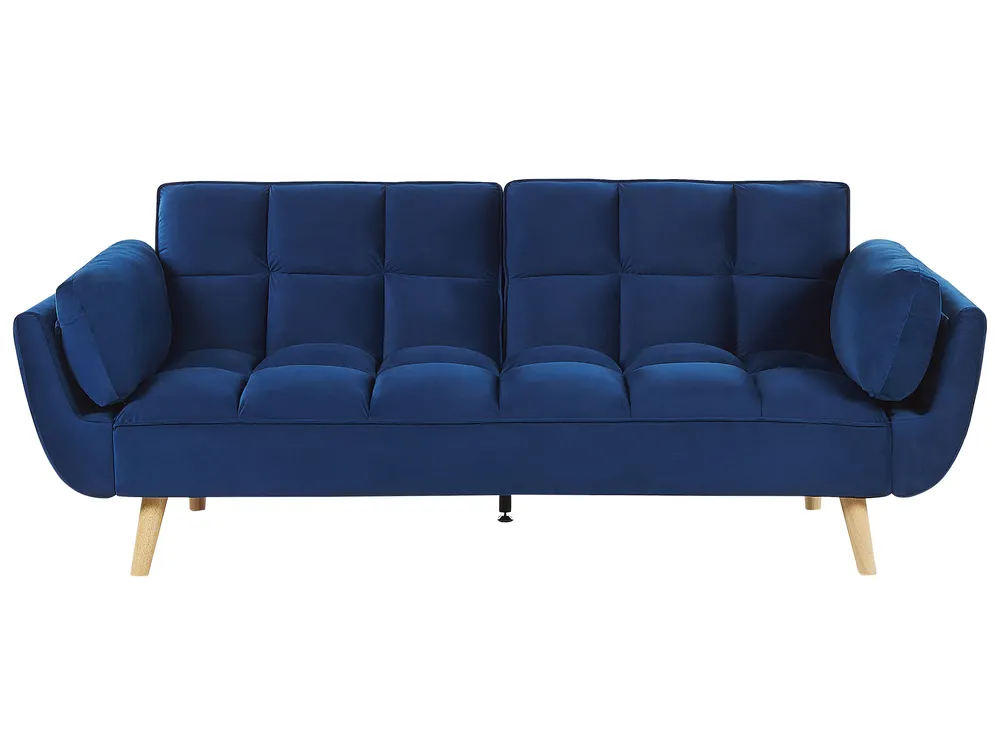 Sofa rozkładana dla 3 osób ASBY Welur Granatowy