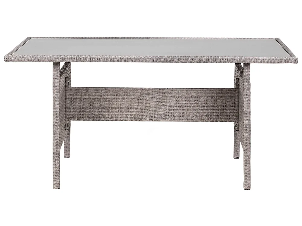 Stół ogrodowy VITERBO 145 cm 80 cm Szkło Jasnoszary_862748
