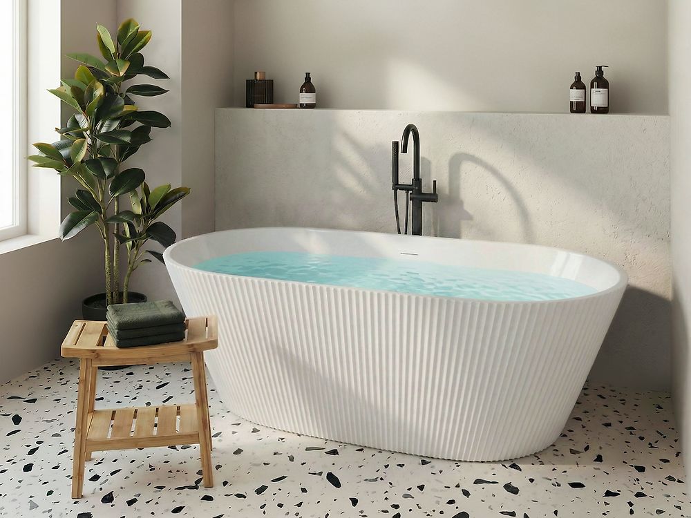 Vasca da bagno freestanding POTOSI 170 x 77 cm Bianco
