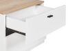 Mesa de cabeceira com 2 gavetas branca e cor de madeira clara EDISON_798080