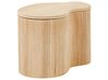 Lot De 2 Tables Basses En Bambou KARAT - Design Contemporain, Blanc & Naturel, 48x60 Cm + 40x40 Cm - 12