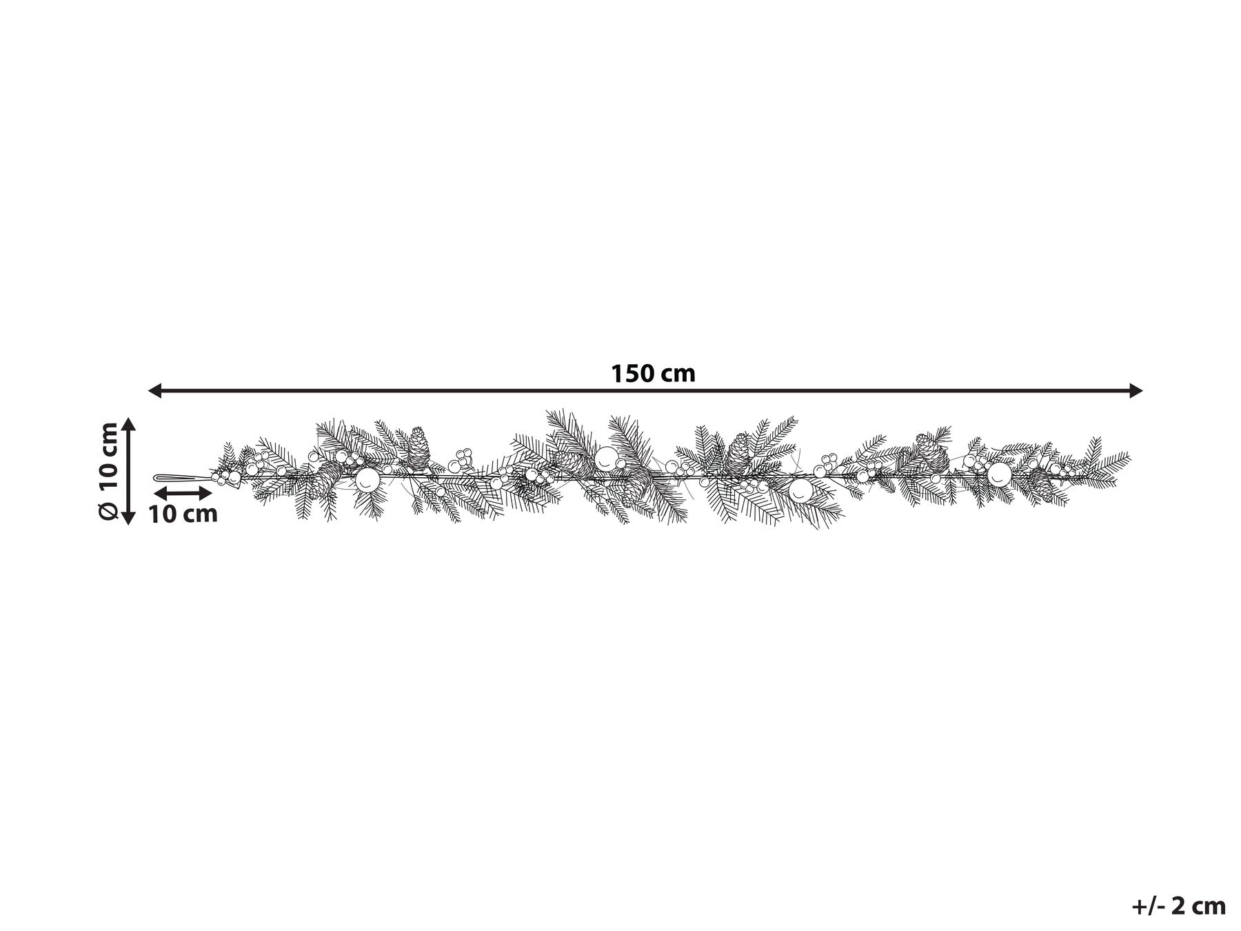 Christmas Garland 150 cm Green HUELVA_832539 Christmas Garland 150 cm Green HUELVA_832539