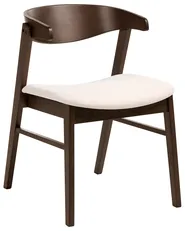 Set of 2 Dining Chairs LILLY Fabric Dark Brown/ Off-White_1065907