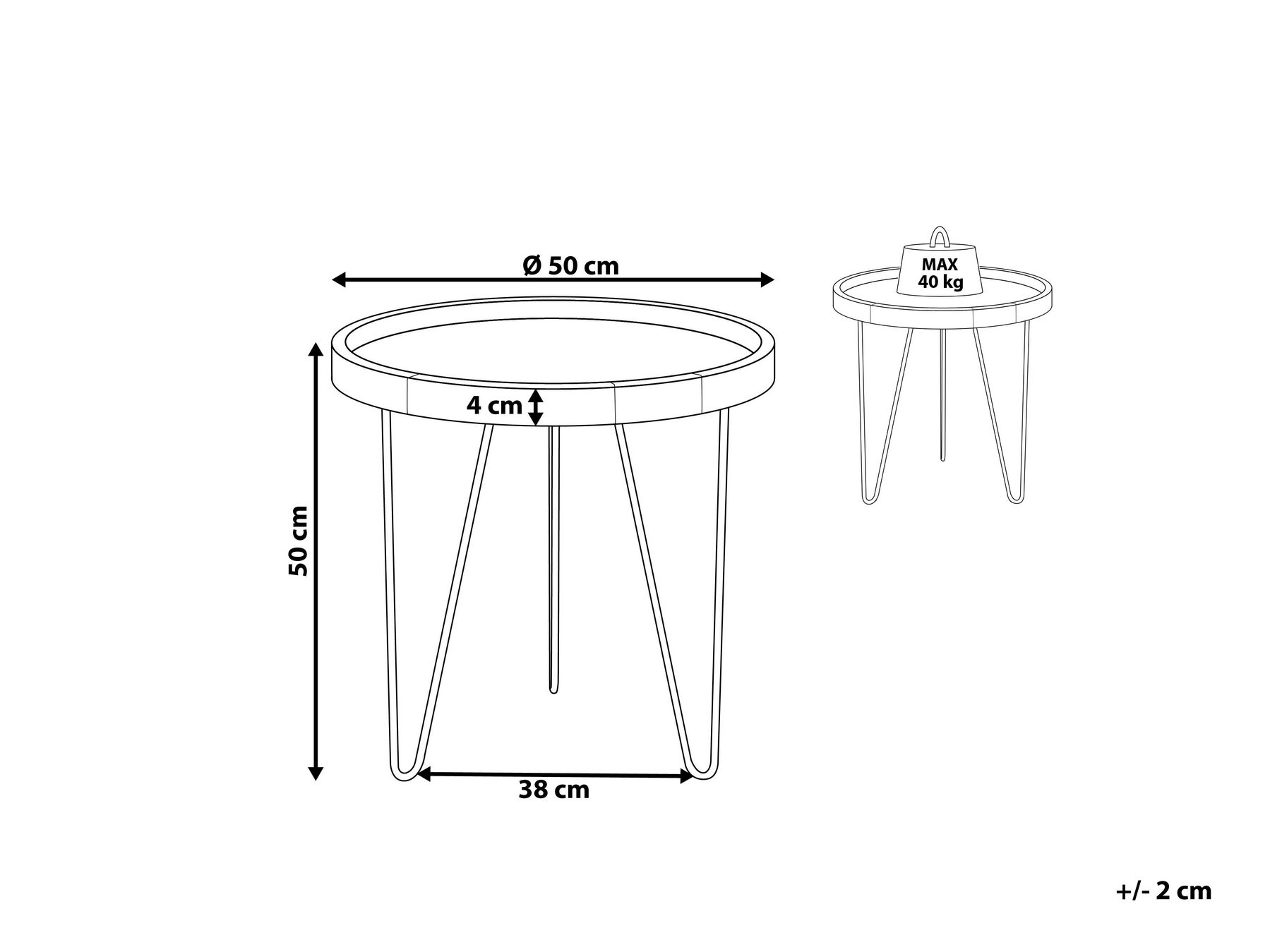 Side Table Dark Wood BONDISS_815460 Side Table Dark Wood BONDISS_815460