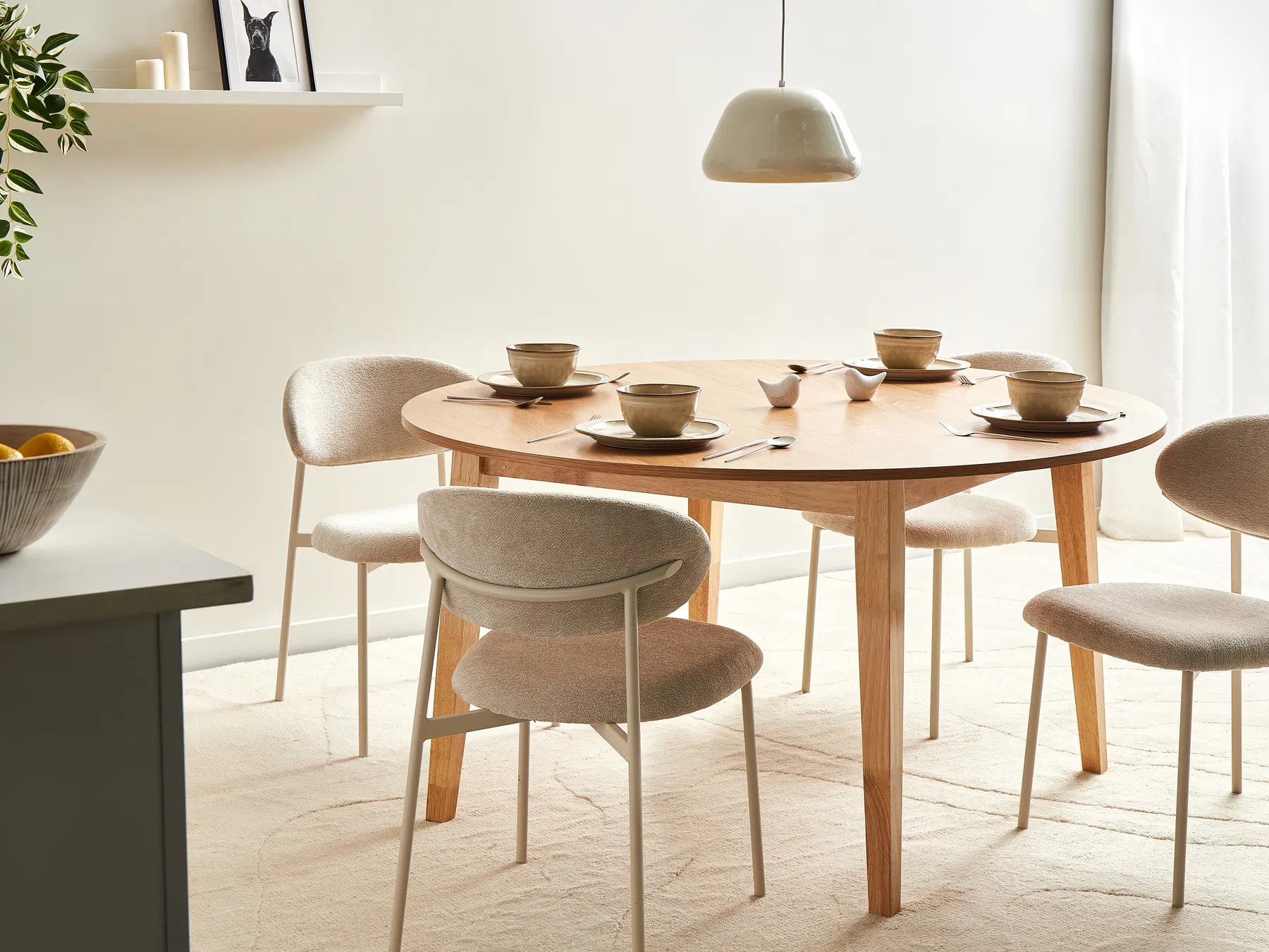 Dining Table HUNTLEY Light Oak 140 cm 140 cm_1017340