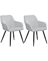 Conjunto de 2 sillas de comedor CASMALIA Terciopelo Gris claro