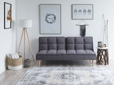 Fabric Sofa Bed Dark Grey SILJAN