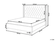 Bed Velvet LUBBON 180 x 200 cm (EU Super King) Light Grey_832445