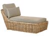 Chaise longue en rotin avec coussin taupe BELSITO_928024