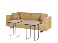 Sofa 3 Seater SOKNA with Tables Fabric Yellow_952843