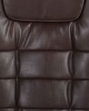 Silla de oficina reclinable de piel sintética marrón/negro/plateado ROYAL_677102