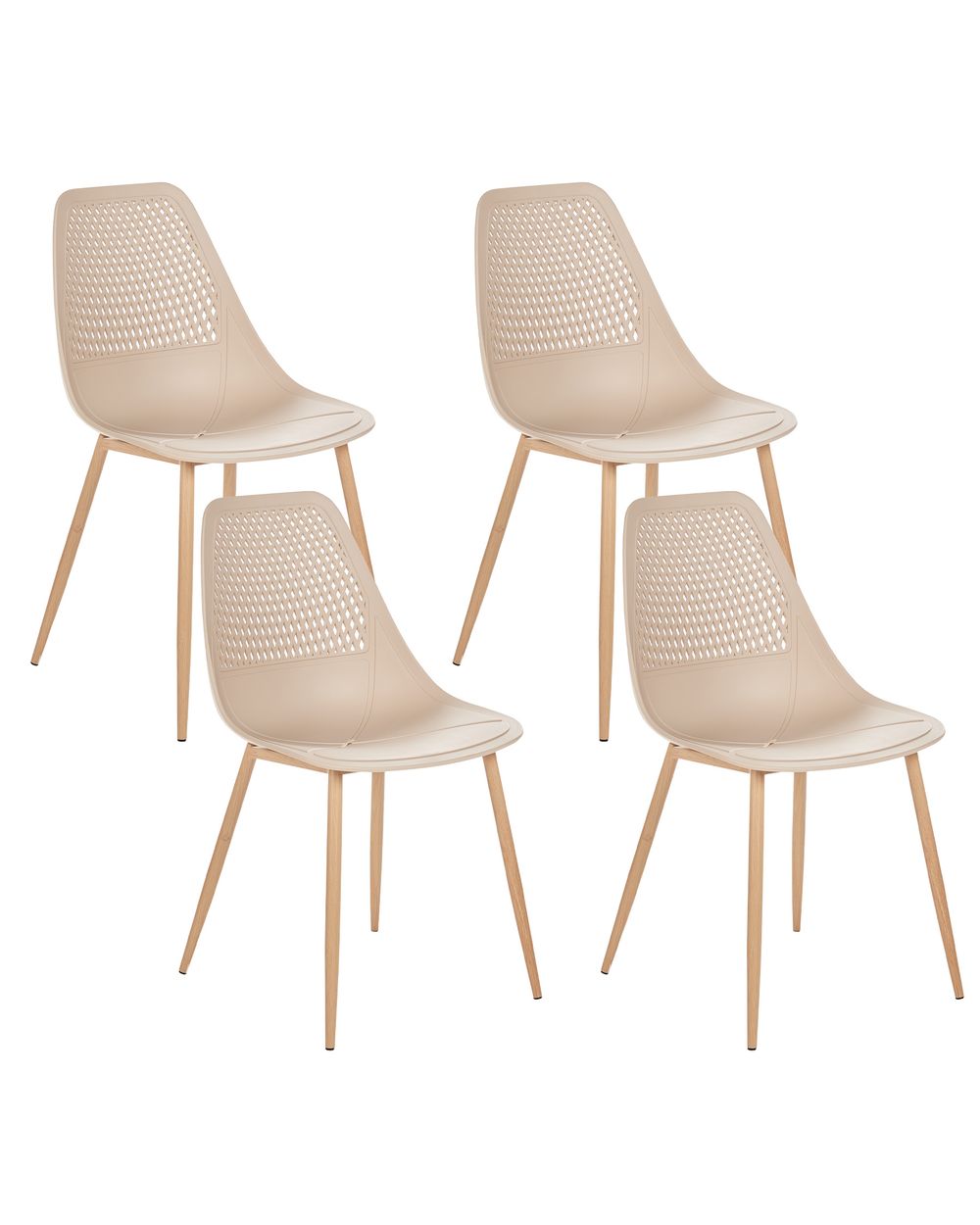 Conjunto de 4 cadeiras de jantar HAZELTON Creme
