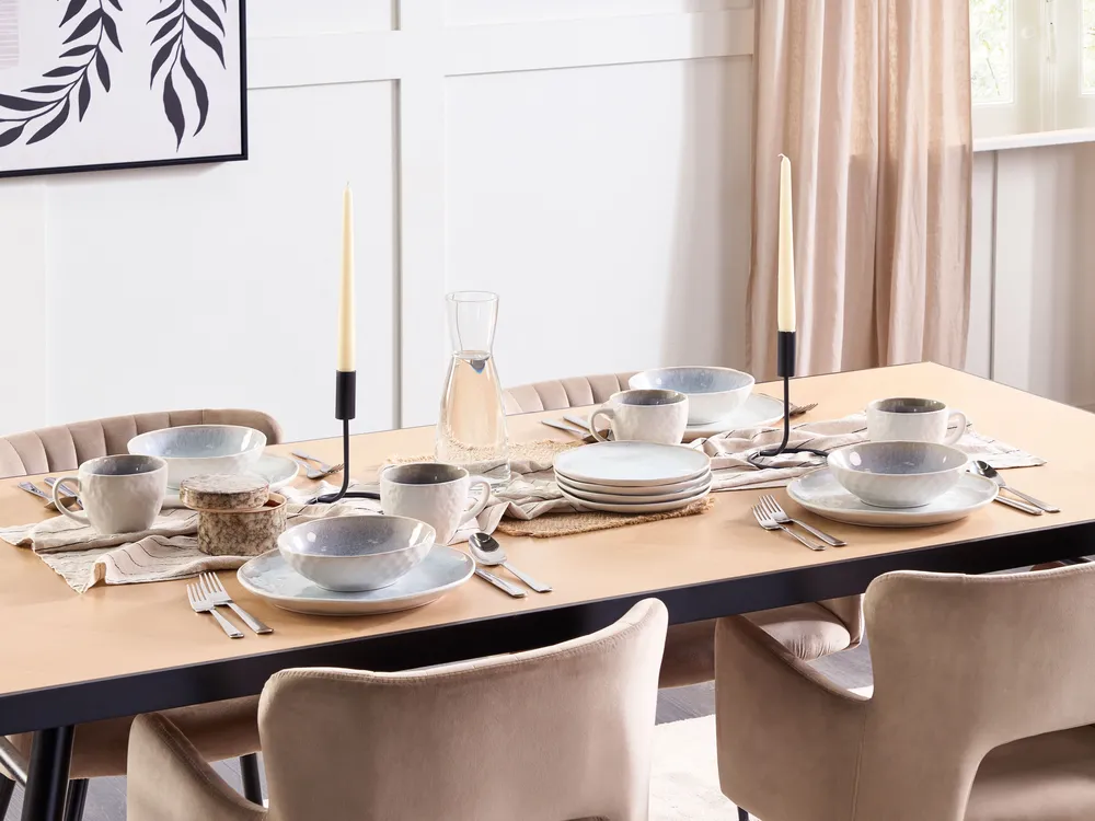 Set di 16 stoviglie SESAME Gres porcellanato Grigio chiaro_863128