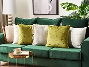 Set di 2 cuscini AEONIUM 45 x 45 cm Velluto Verde oliva Trama astratta_1178303