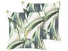 Gartenkissen Blättermotiv grün / weiß 45 x 45 cm 2er Set CALDERINA_882340