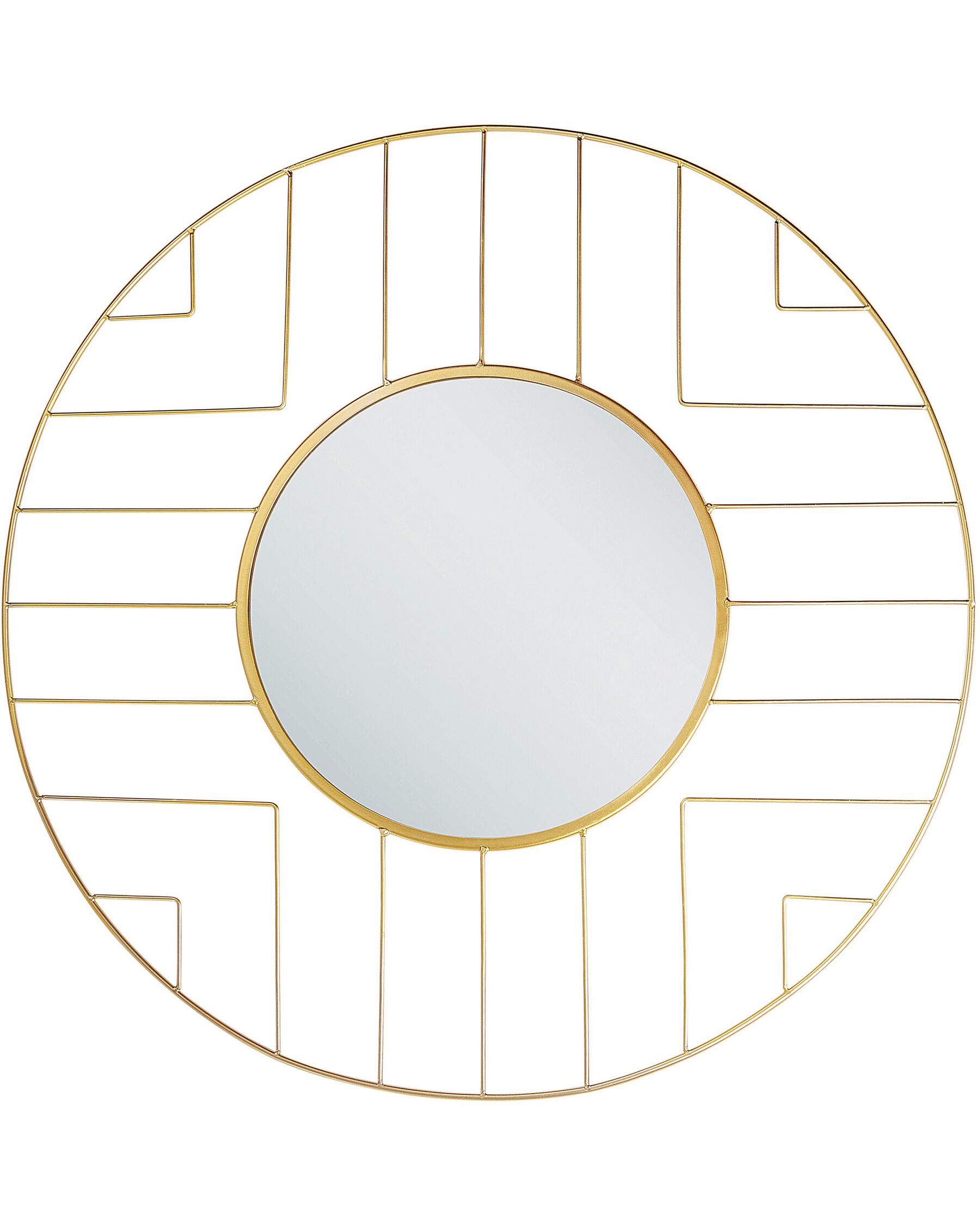 Metalowe okrągłe lustro ścienne ø 60 cm złote HESDIN_904347