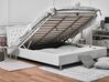 Bílá kožená postel Chesterfield s úložištěm 180x200 cm METZ_240358