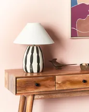 Lampada da tavolo LUCHETTI Ceramica Nero/Bianco_904962