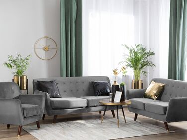 Velvet Living Room Set Grey BODO