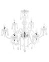 6 Light Acrylic Chandelier White KALANG L_695355