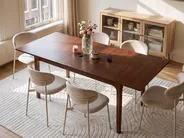 Extending Dining Table DELMAS Dark Ash Wood 160/200 cm 90 cm_1101099
